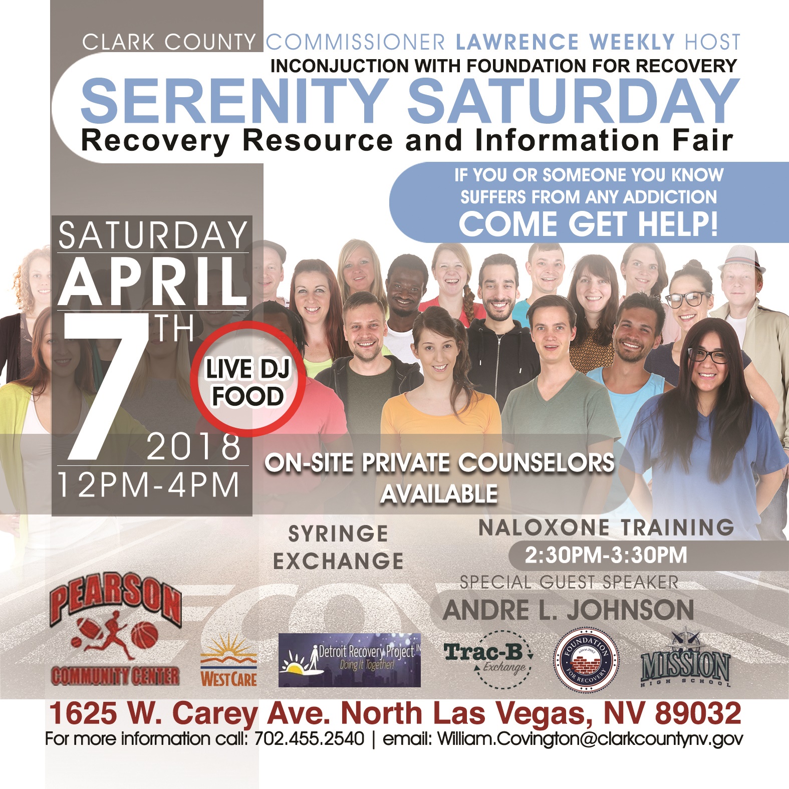 Image of the flier for the Serenity Saturday Recovery Fair